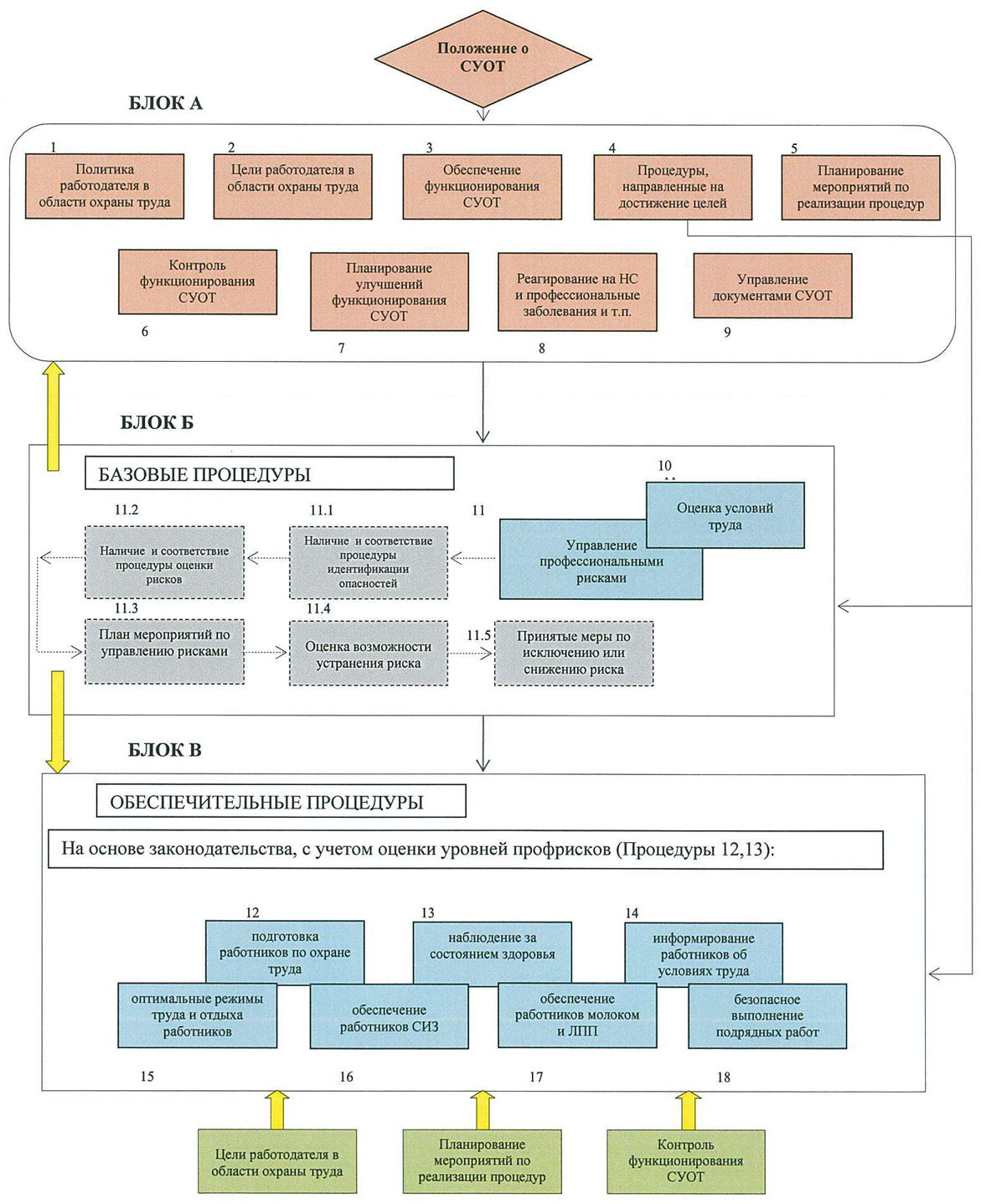 Процедура система управления охраной труда. Система управления охраной труда схема. Блок схема СУОТ. Блок-схема охрана труда на предприятии. Схема системы управления охраной труда в организации.